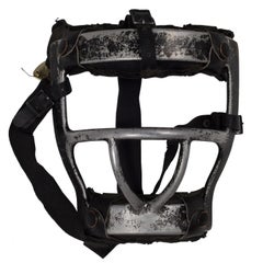 Vintage Metal and Leather Platform Catcher's Mask, circa 1960