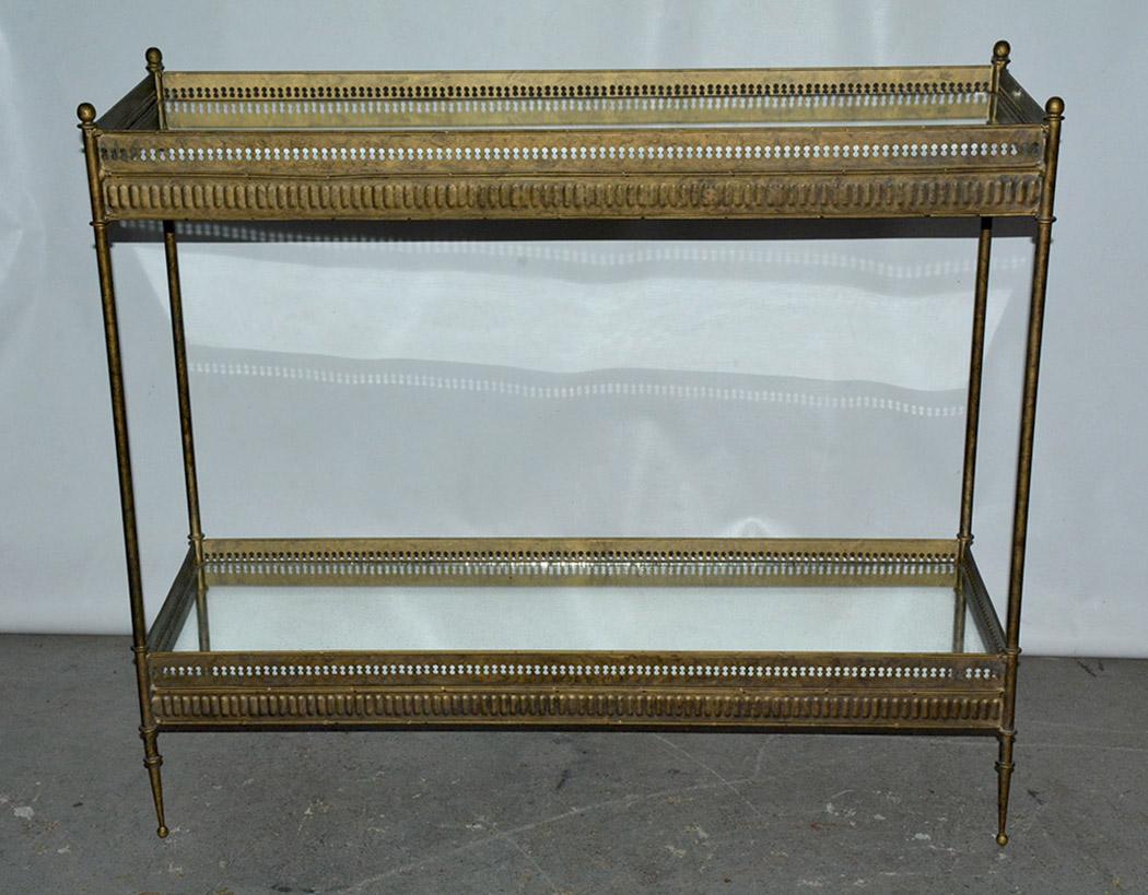 Regency Vintage Metal and Mirrored Console
