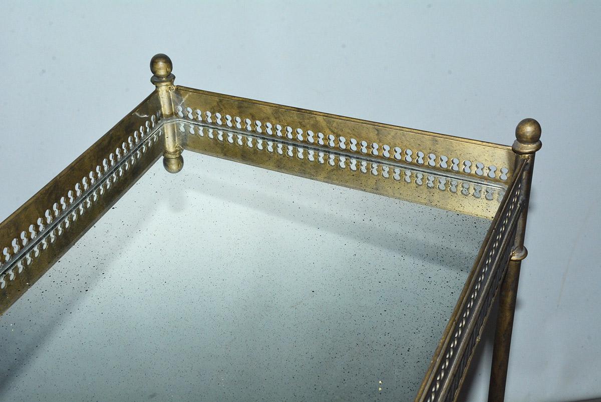 Vintage Metal and Mirrored Console In Good Condition In Sheffield, MA
