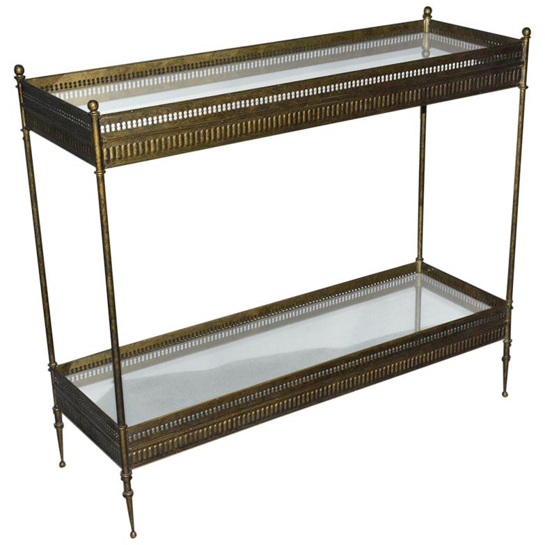 Vintage Metal and Mirrored Console