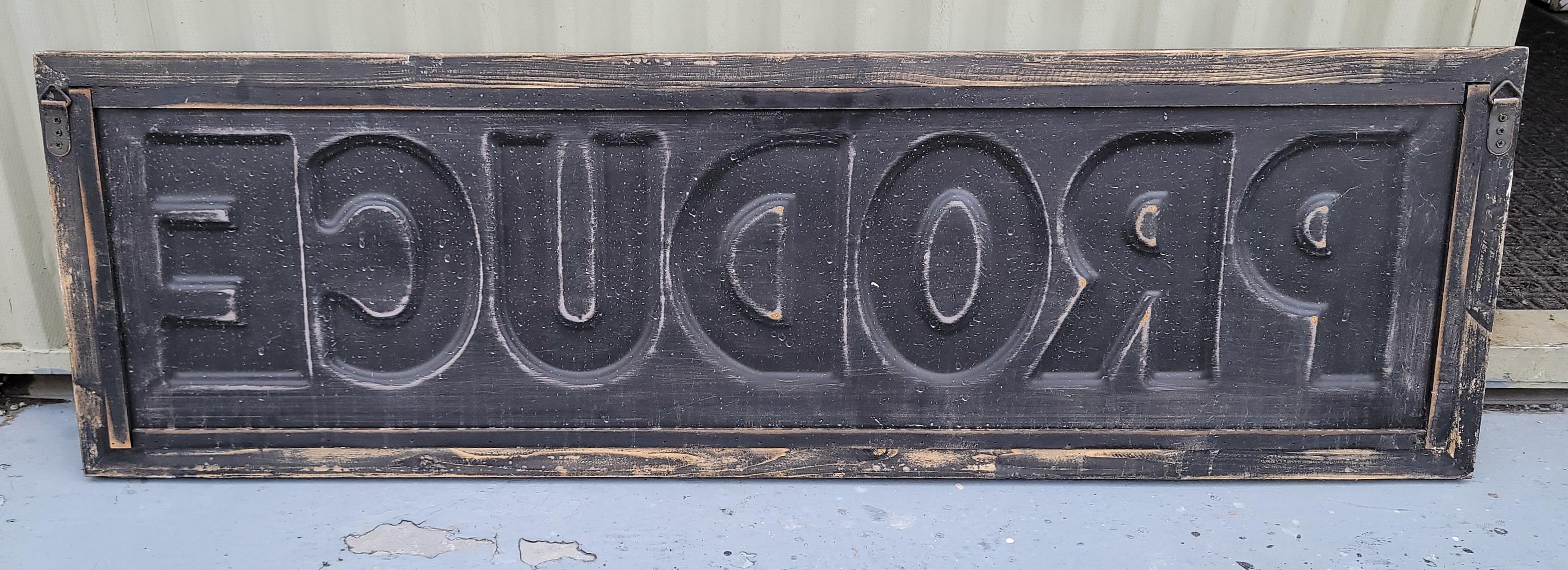 American Vintage Metal and Wood Store Prop Produce Sign