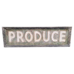Vintage Metal and Wood Store Prop Produce Sign