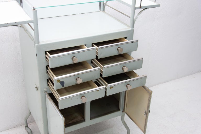 Vintage Metal Apothecary on Wheels, 1960s For Sale at 1stDibs antique metal apothecary