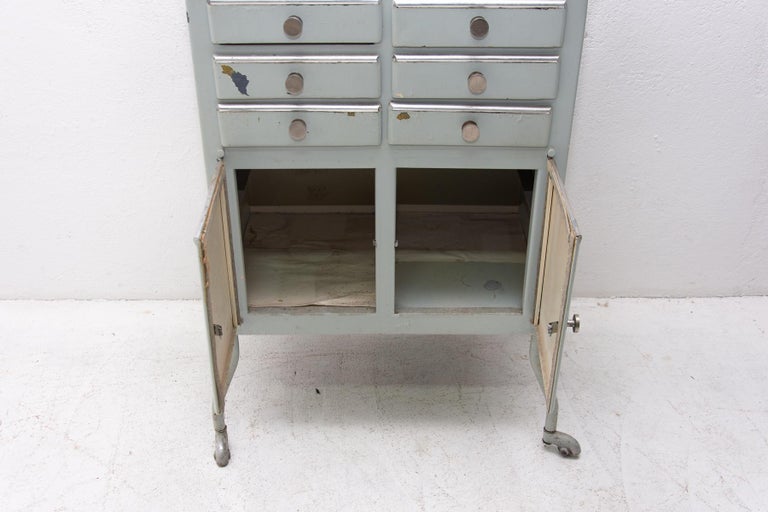 Vintage Metal Apothecary on Wheels, 1960s For Sale at 1stDibs