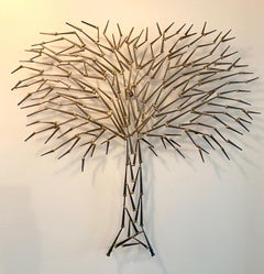 Vintage Metal Art Tree of Life Wall Sculpture