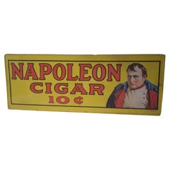 Vintage Metal Barware Sign Napolean Cigars by Sanford J Heilner Inc. circa 1974