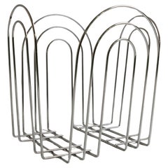 Panier vintage en métal chromé Space AGE Design, 1980