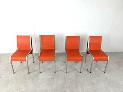 Vintage metal belgian dining chairs, 1990s