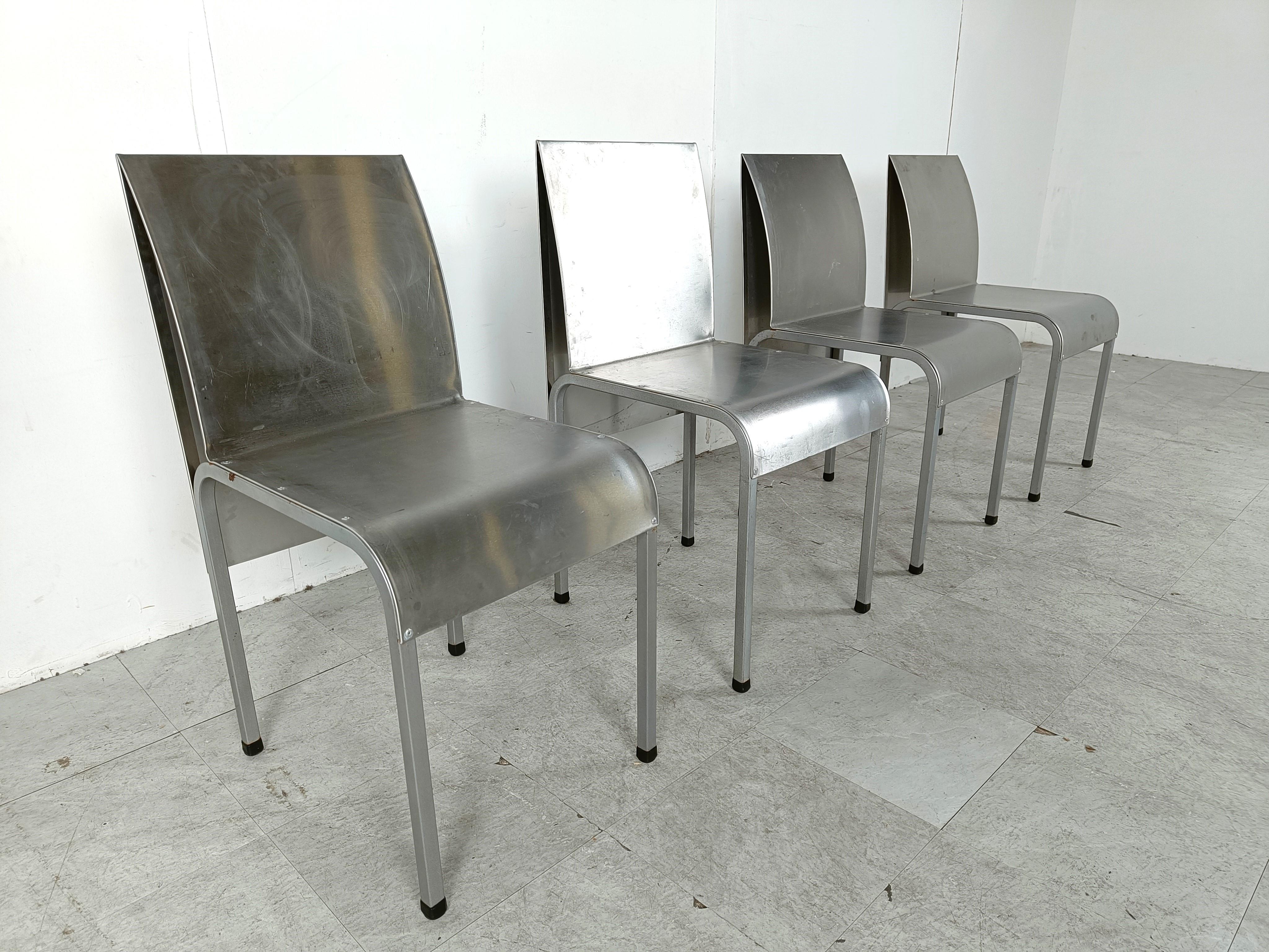 Vintage metal belgian dining chairs, 1990s 1