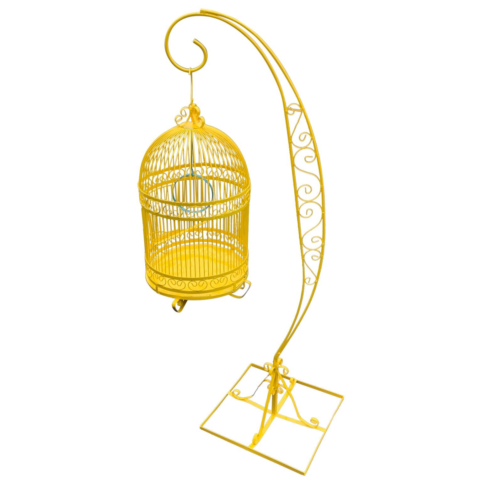 yellow bird in cage