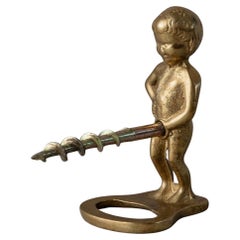 Vintage Metal Bottle Opener Boy Figurine Italy, 1960s Vintage Metal Bottle Opener Boy Figurine Italy, 1960s
