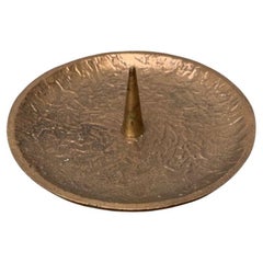Vintage Metal Brutalist Candleholder