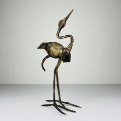 Vintage metal Brutalist sculpture Bird by Salvino Marsura, Italy 1950s