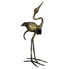 Vintage metal Brutalist sculpture Bird by Salvino Marsura, Italy 1950s