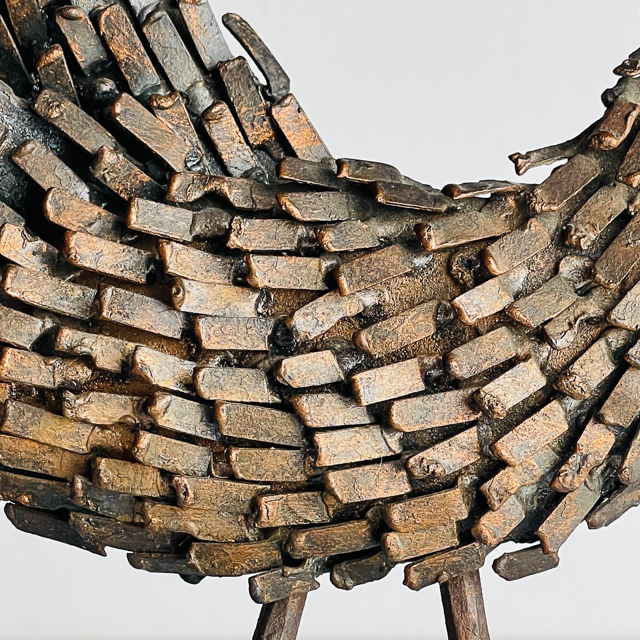 Vintage metal Brutalist sculpture Bird by Salvino Marsura, Italy 1957 In Good Condition For Sale In Miklavž Pri Taboru, SI