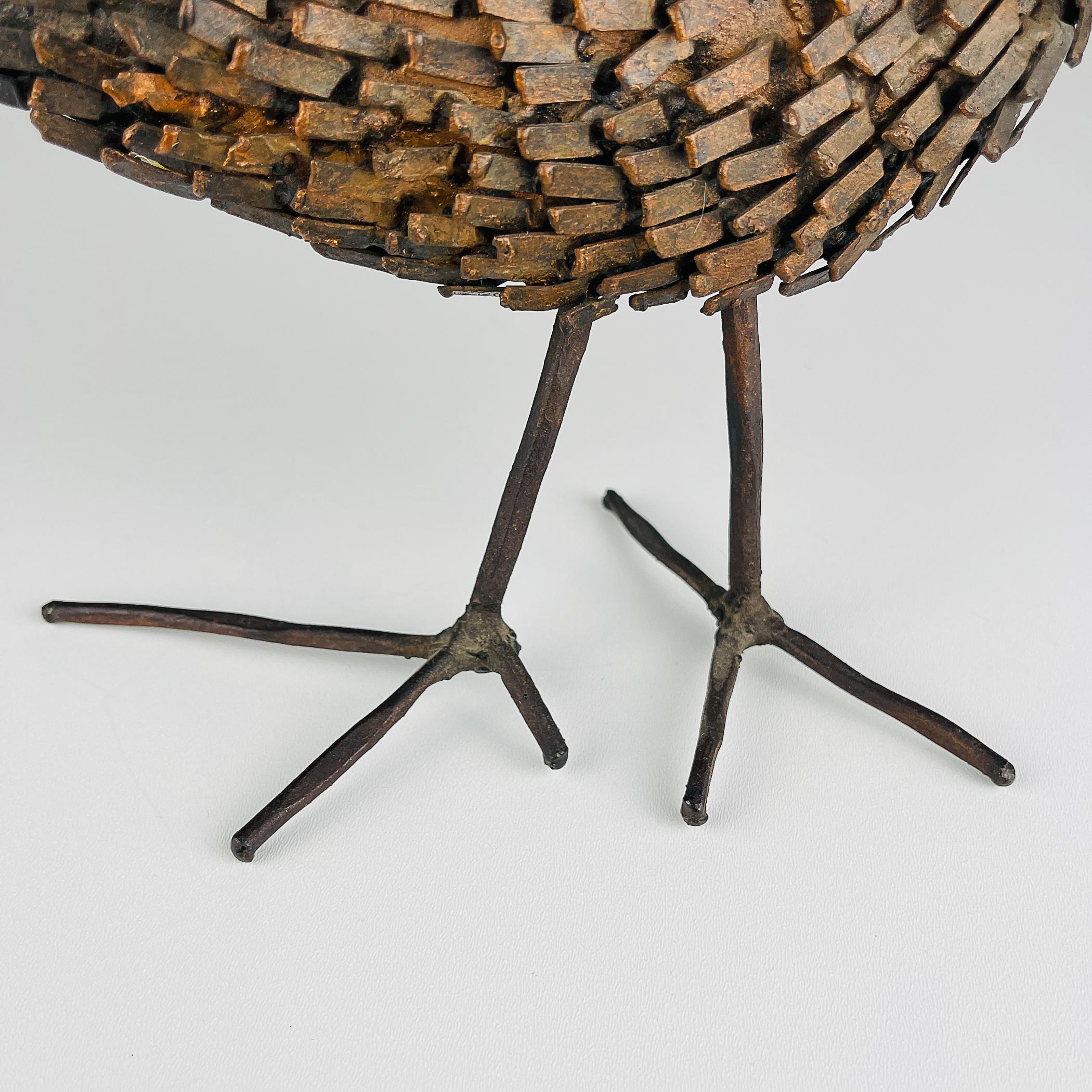 20th Century Vintage metal Brutalist sculpture Bird by Salvino Marsura, Italy 1957 For Sale