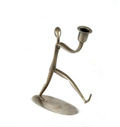 Vintage Metal Candlestick by Franz Hagenauer, Wien 1925