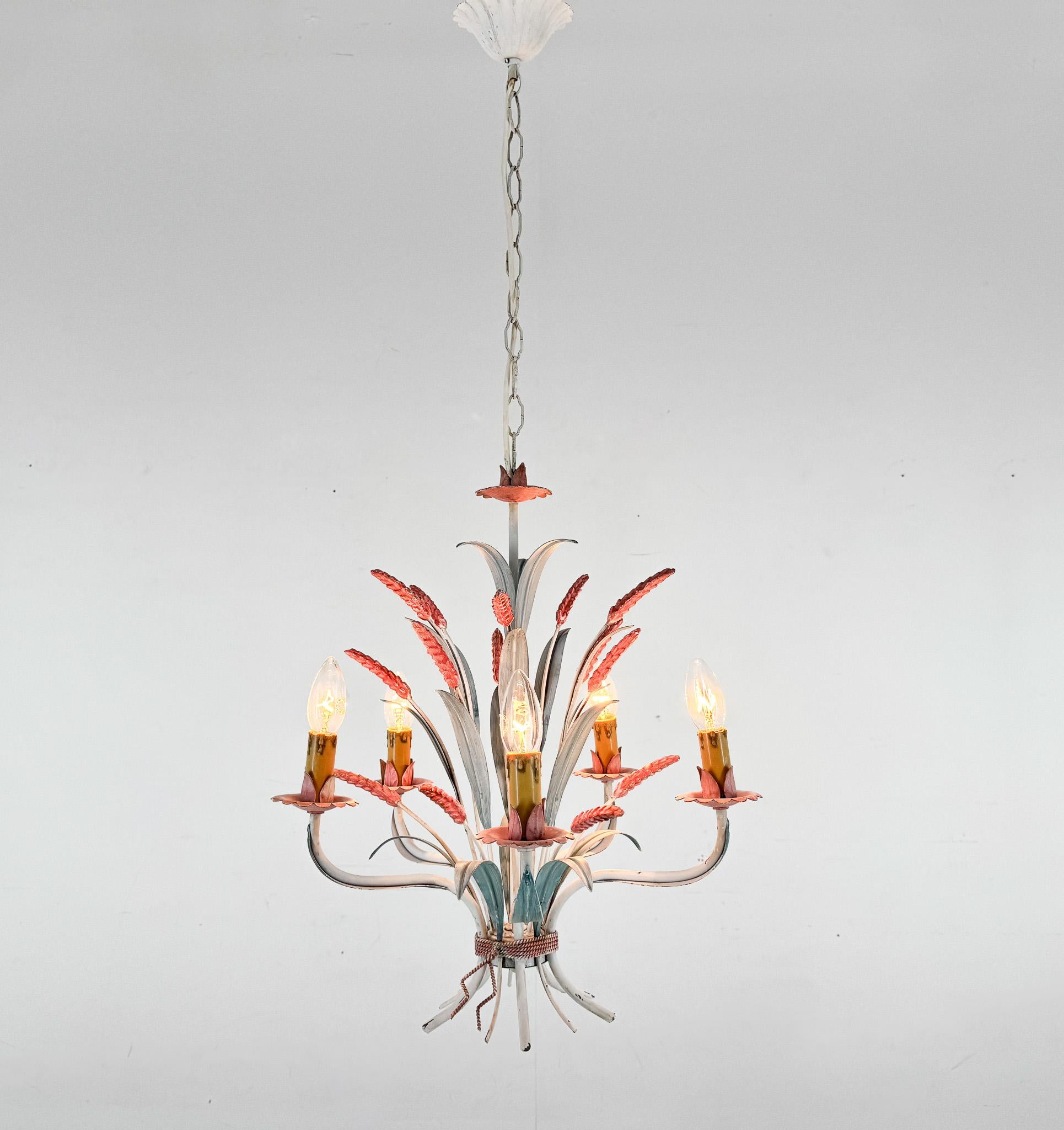 Vintage Metal Chandelier, Italy, 1970's In Good Condition For Sale In Praha, CZ
