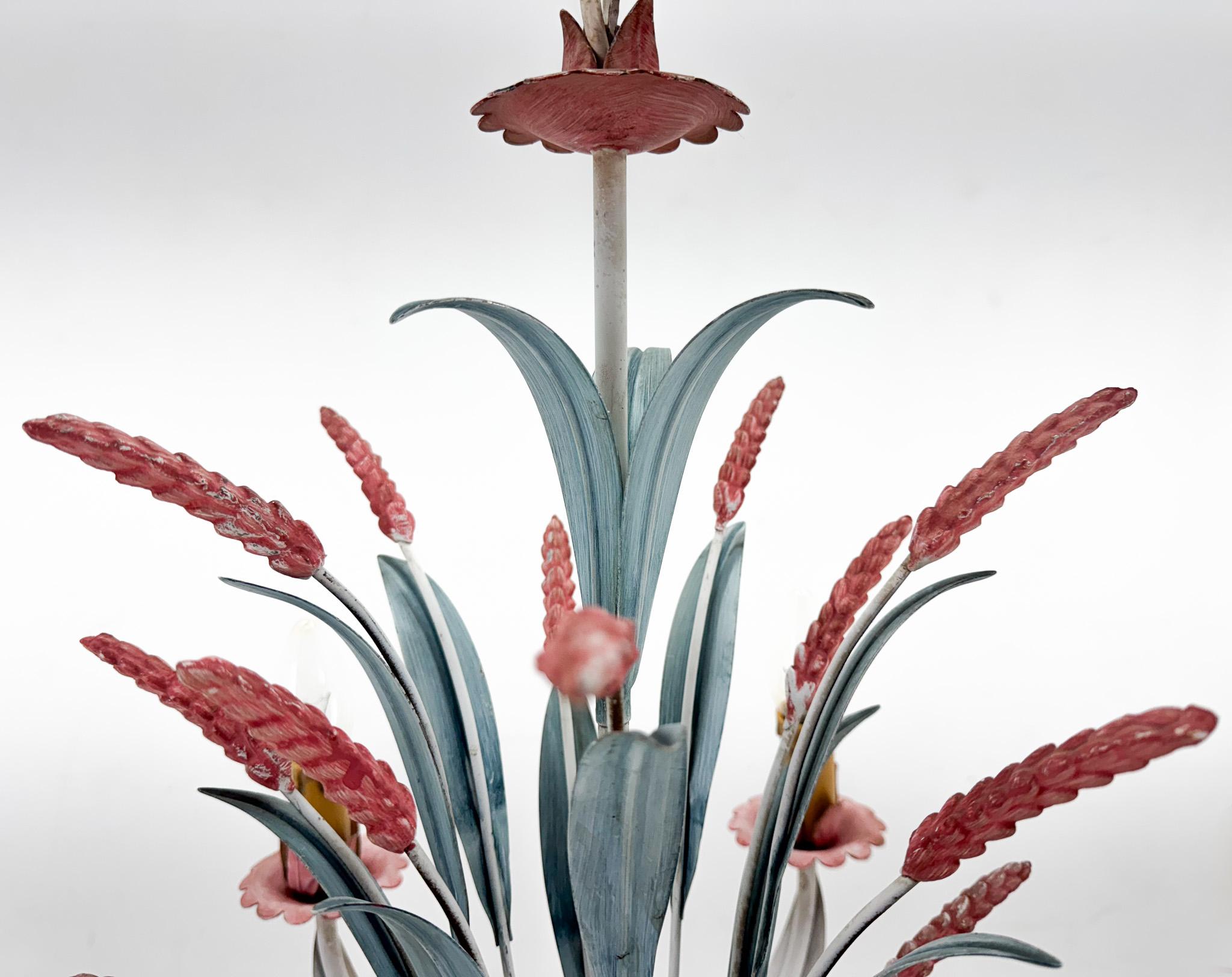 Vintage Metal Chandelier, Italy, 1970's For Sale 2