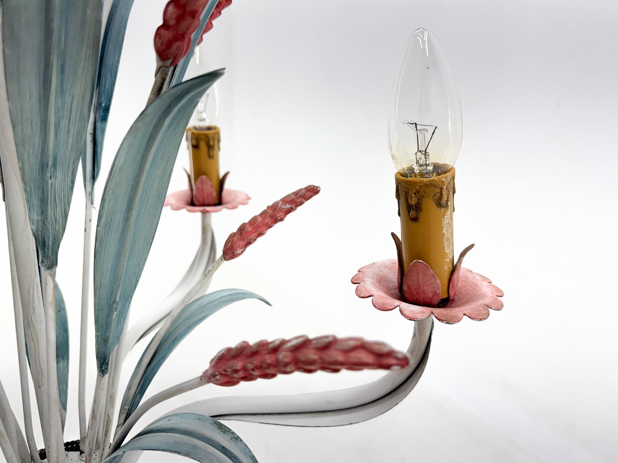 Vintage Metal Chandelier, Italy, 1970's For Sale 3