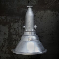 Vintage Metal Clear Glass Industrial Pendant Lamp by DAB, Belgium