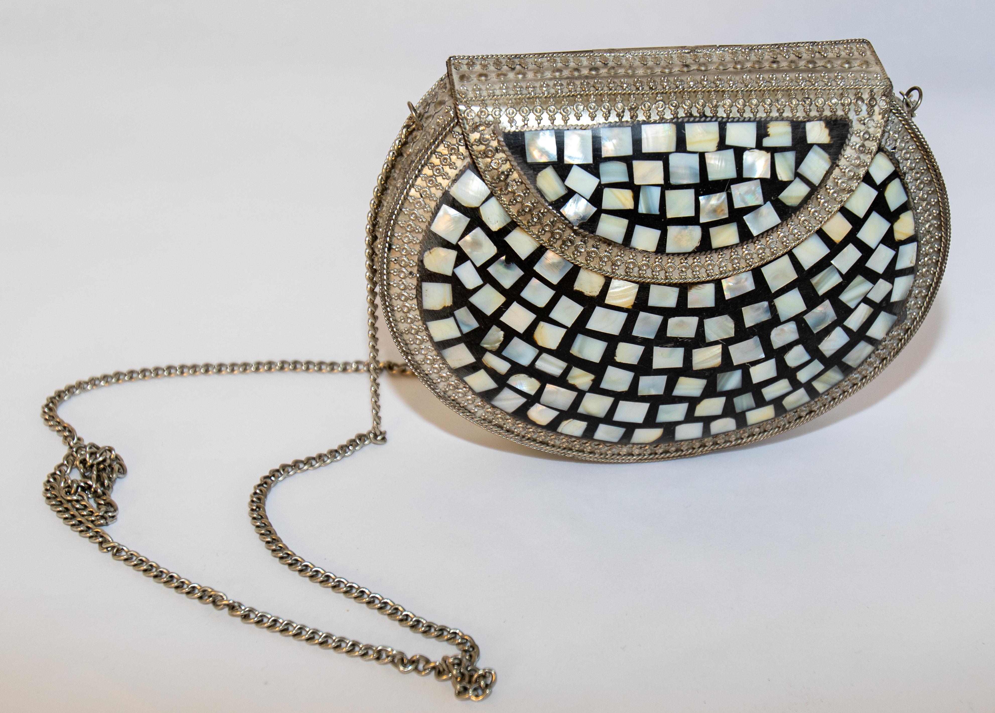 vintage mother of pearl clutch