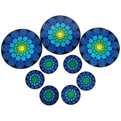 Vintage Metal Coaster and Trivet Set
