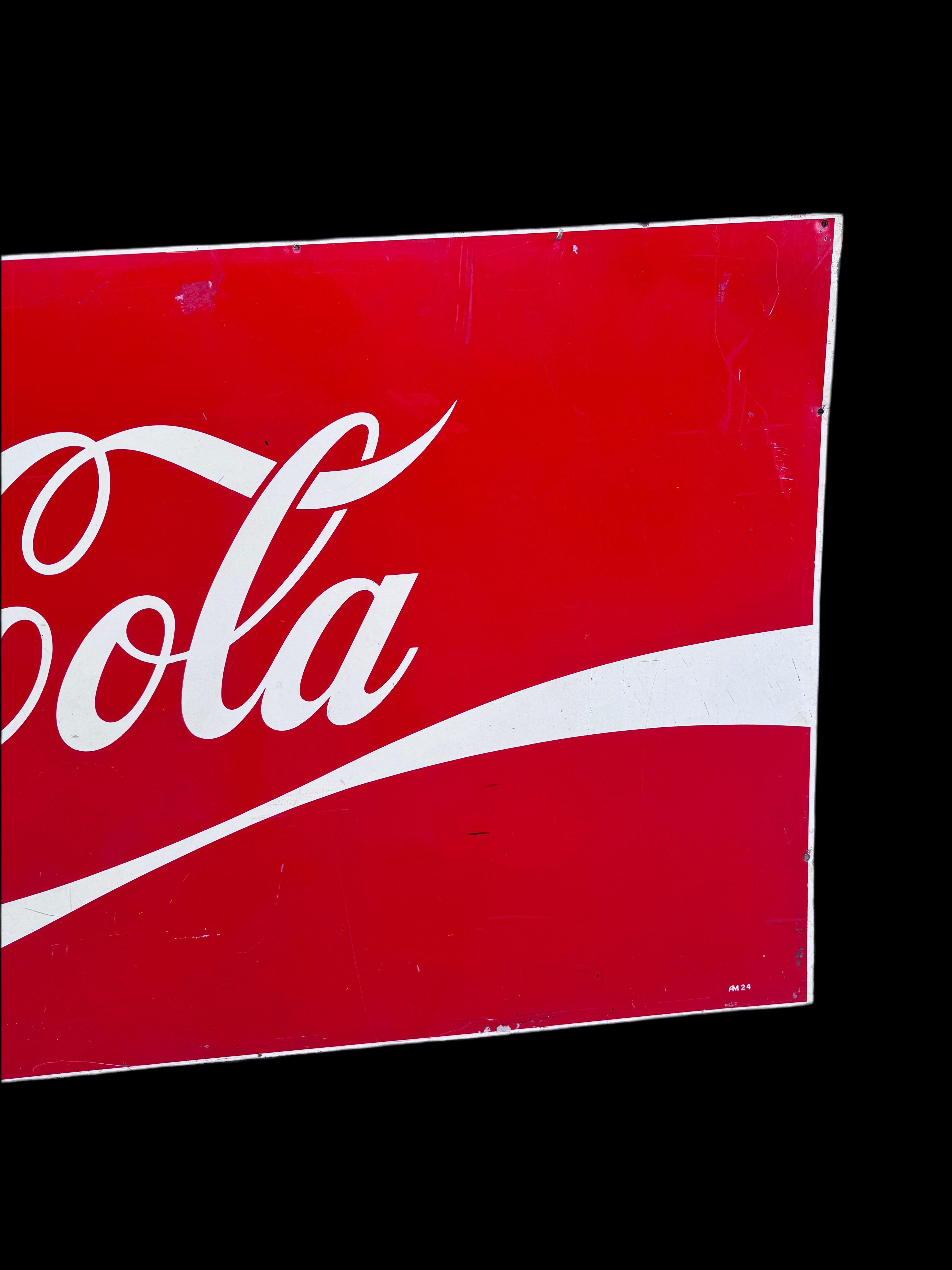 Cartel metálico vintage de Coca-Cola Estadounidense en venta