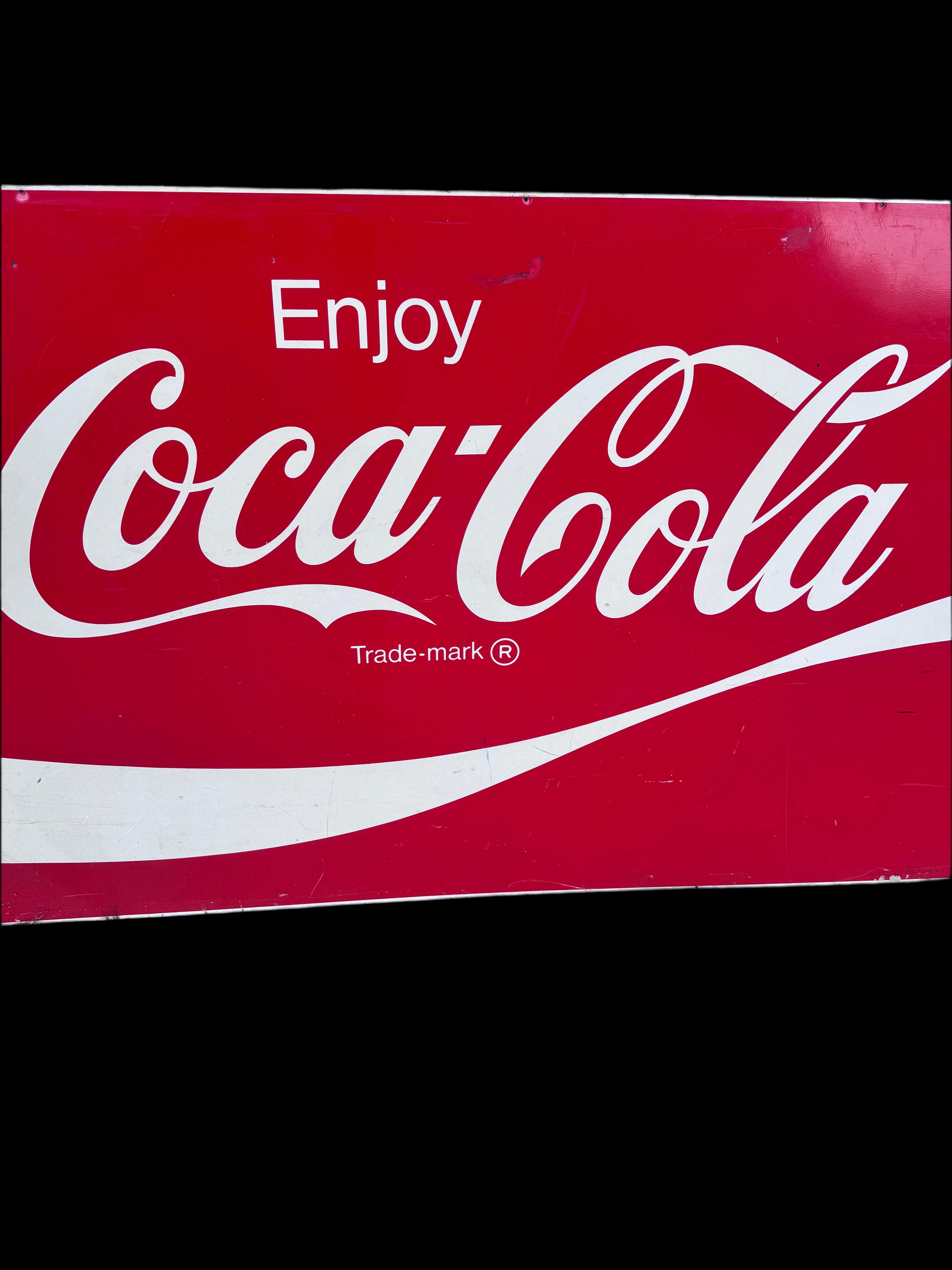 Cartel metálico vintage de Coca-Cola en Bueno estado para la venta en Chicago, IL