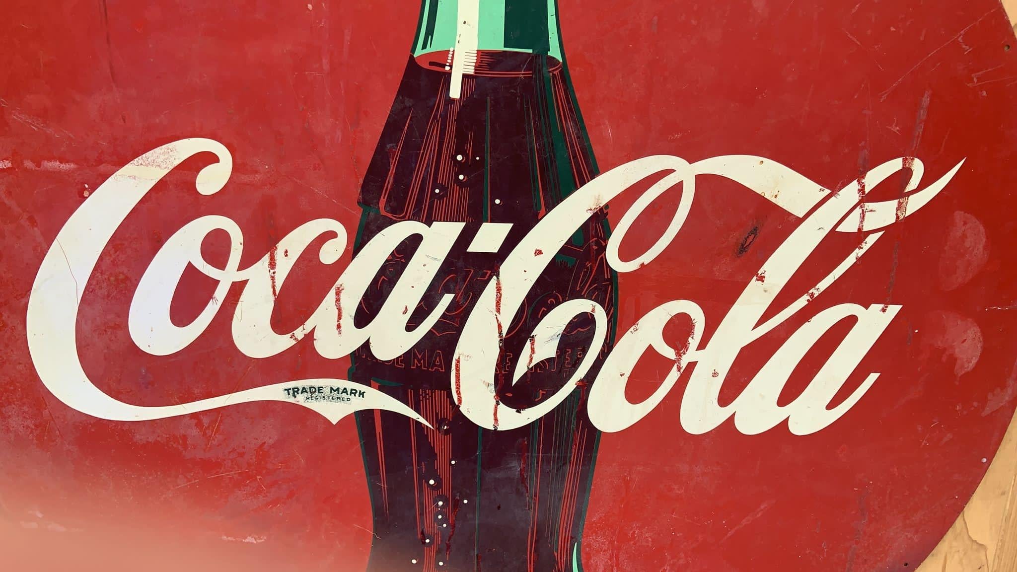 Hand-Crafted Vintage Metal Coca-Cola Wall Sign