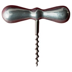 Vintage Metal Corkscrew Retro Bar Accessory Classic Italian Design, 1950s