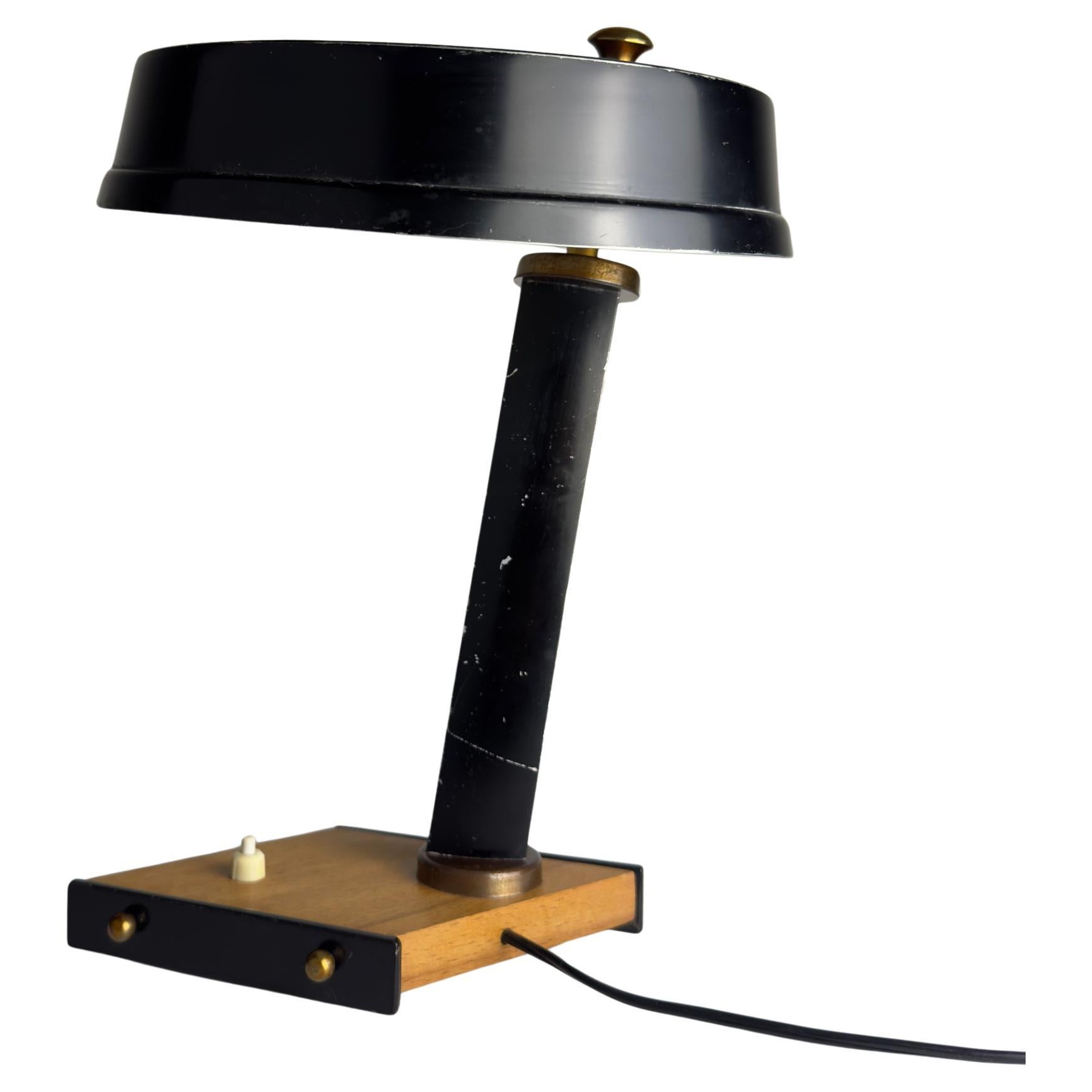 Vintage metal desk lamp by Oscar Torlasco, Italy 1950s For Sale