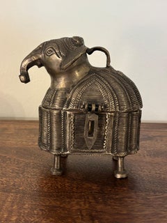 Vintage Metal Dhorka Elephant Trinket Box