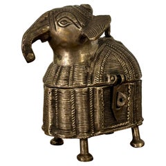 Vintage Metal Dhorka Elephant Trinket Box