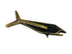 Vintage Metal Fish Corkscrew Bottle Opener MidCentury Modern Breweriana Barware