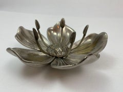 Vintage Petal Metal Flower Ashtray in Gucci Style Italy Circa 1960s