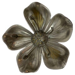 Vintage Petal Metal Flower Ashtray in Gucci Style Italy Circa 1960s