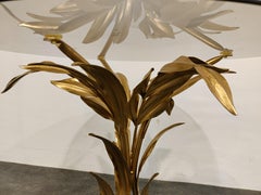 Vintage Metal Flower Side Table, Italy 1970s