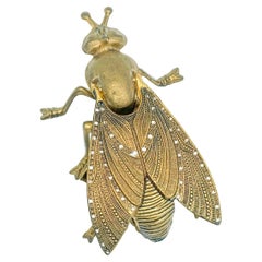 Vintage Metal Fly Ashtray Flip Top 1970s Spain, Fly Figurine, Mid-20th Century