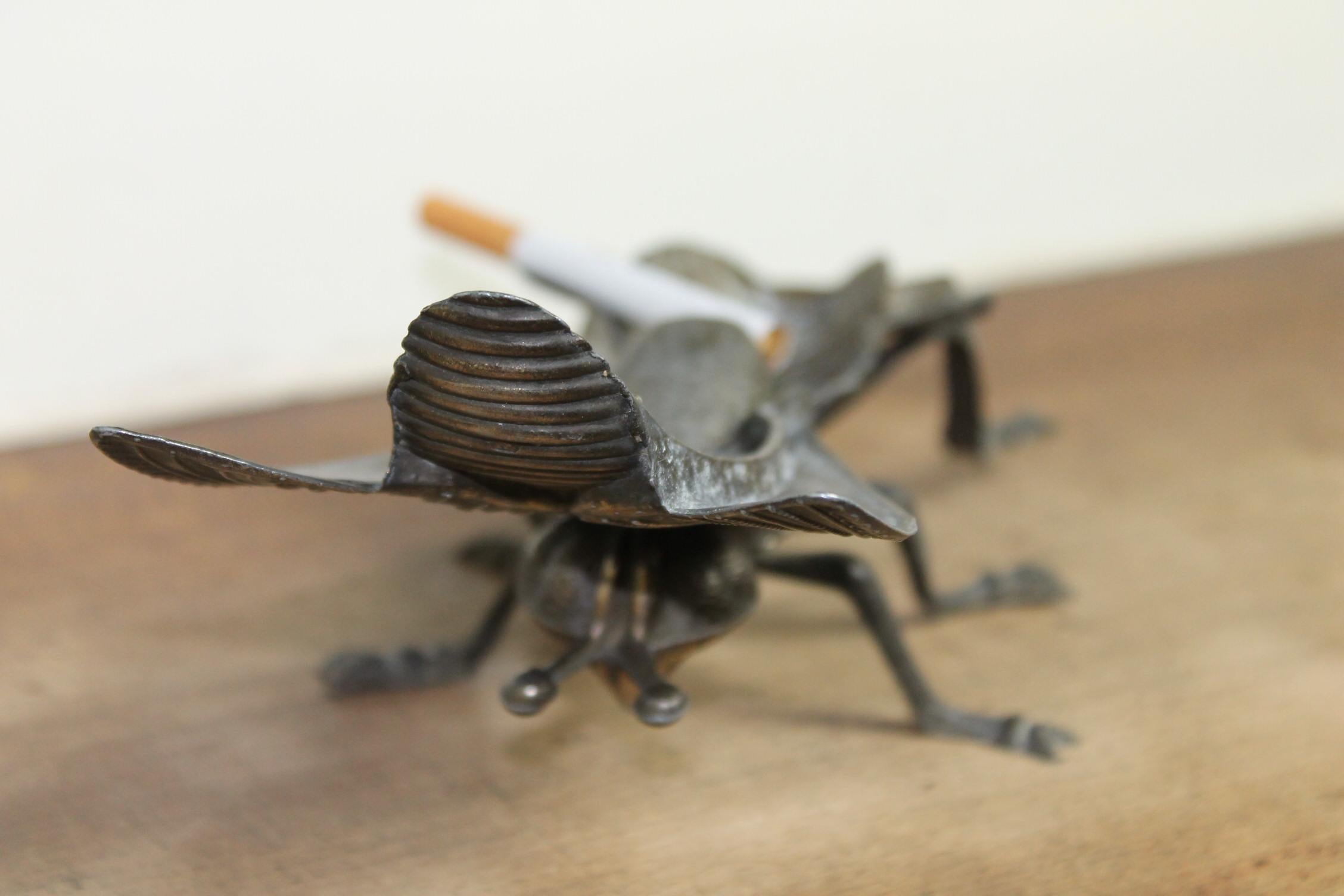 Vintage Metal Fly Ashtray, Fly Figurine, Mid-20th Century 7