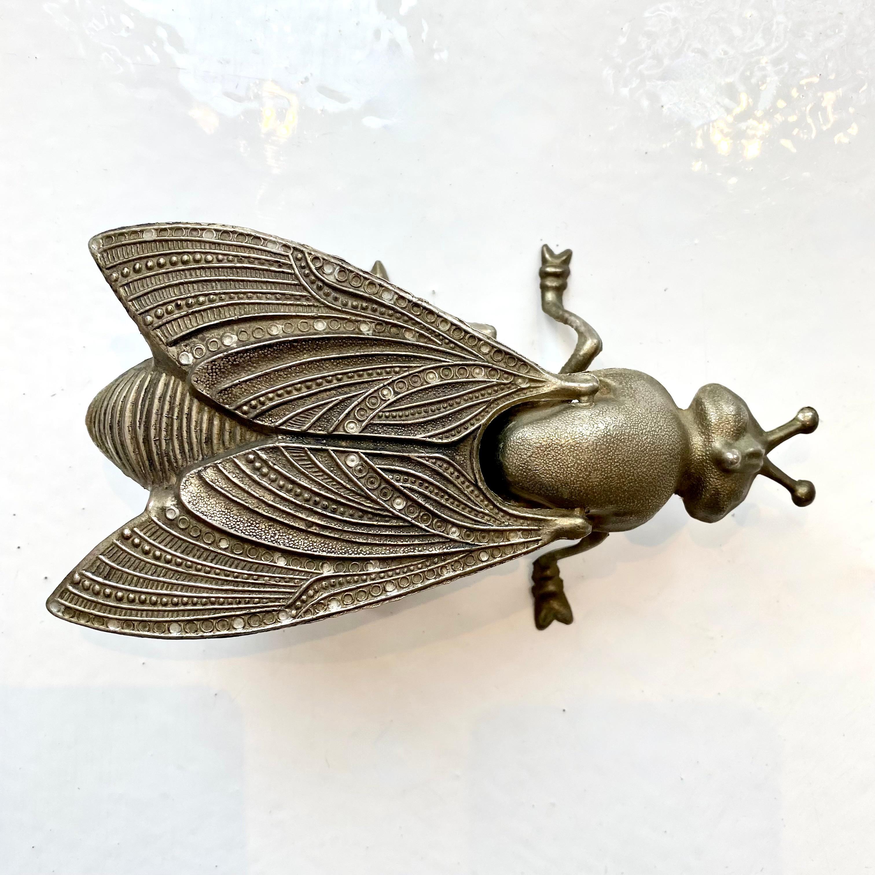 vintage brass fly ashtray