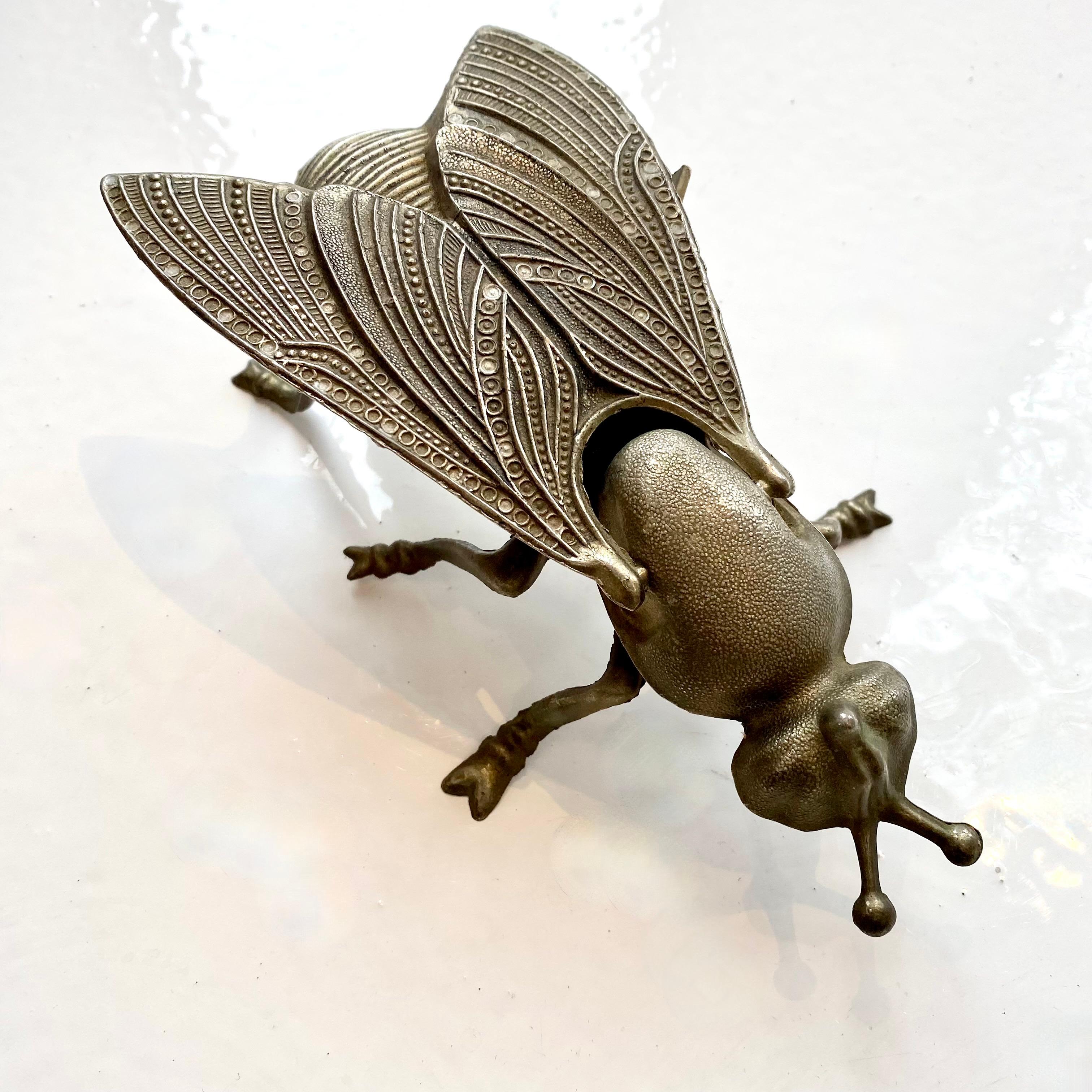 Mid-Century Modern Vintage Metal Fly Ashtray