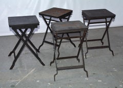 4 Vintage Metal Folding Stools or Side Tables