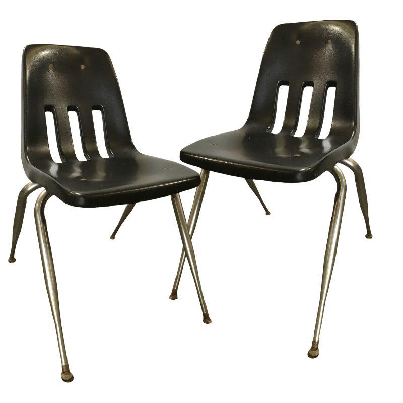 Vintage Metal Frame Chairs with Plastic Seats by Virco Marstest at