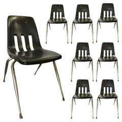 Vintage Metal Frame Chairs with Plastic Seats by Virco Marstest