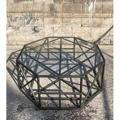 Vintage Metal Girder Octagon Coffee Table