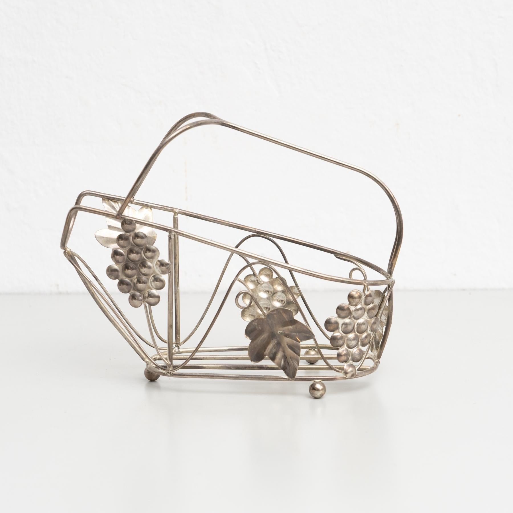 Arts and Crafts Portabottiglie in metallo vintage, circa 1950 in vendita