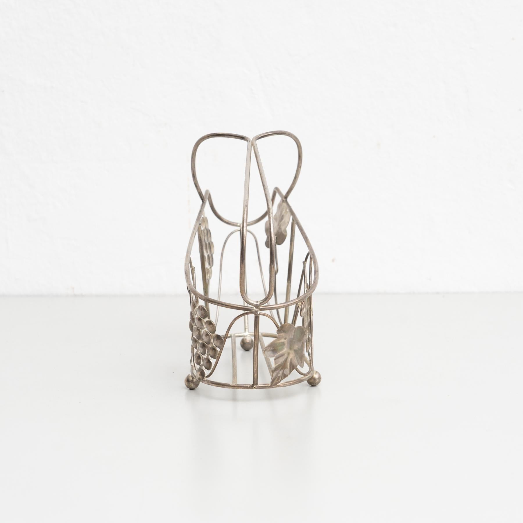 Portabottiglie in metallo vintage, circa 1950 In condizioni buone in vendita a Barcelona, ES