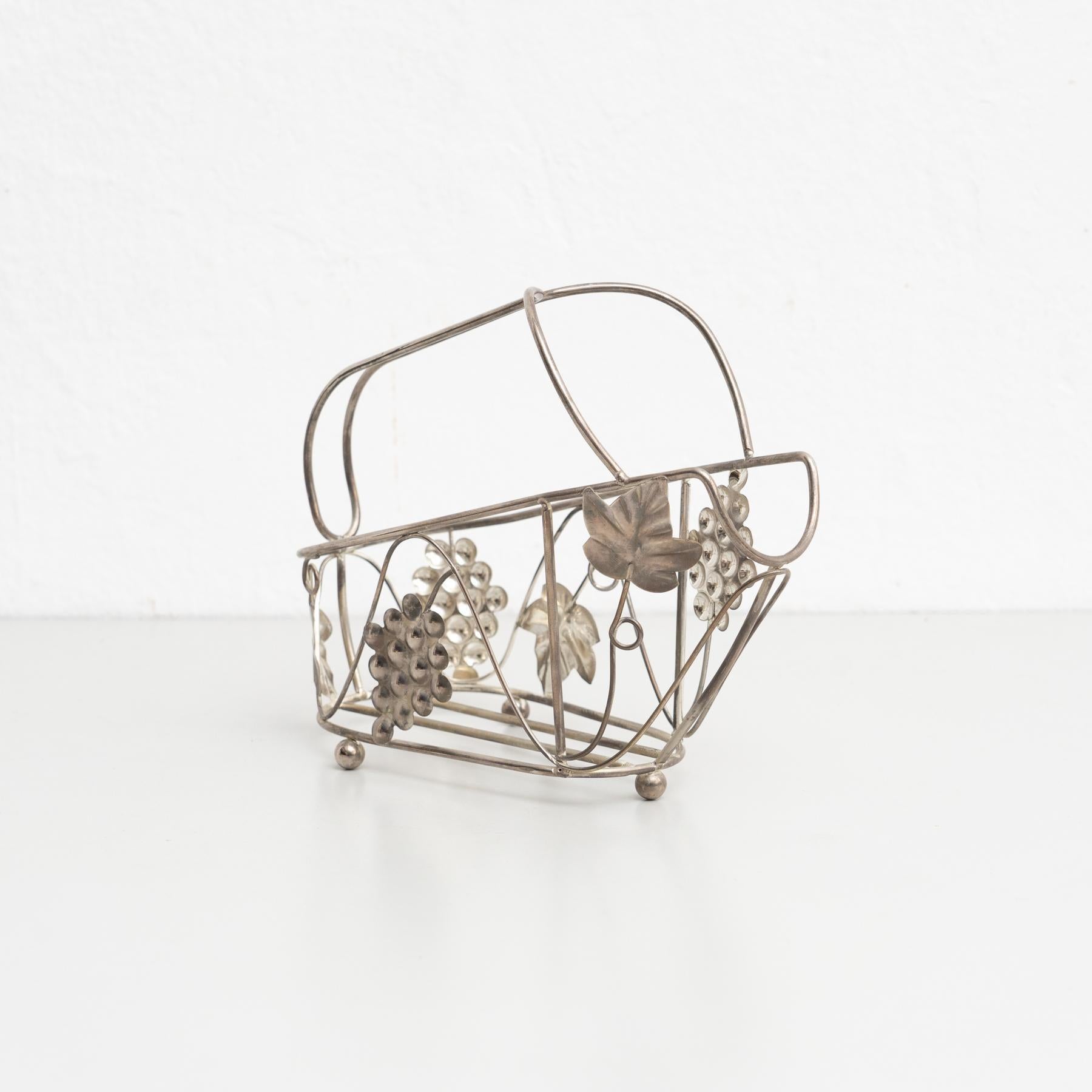 Portabottiglie in metallo vintage, circa 1950 in vendita 1