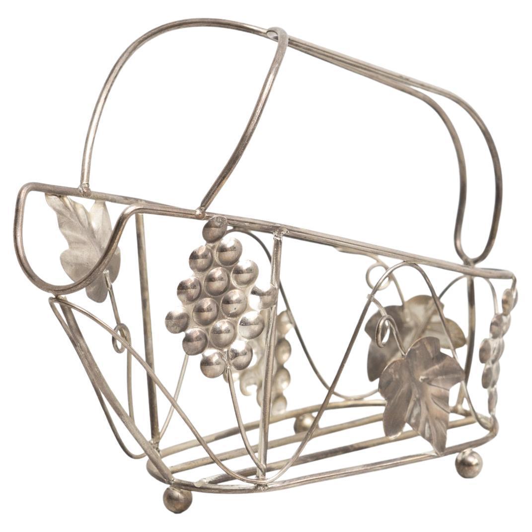 Portabottiglie in metallo vintage, circa 1950